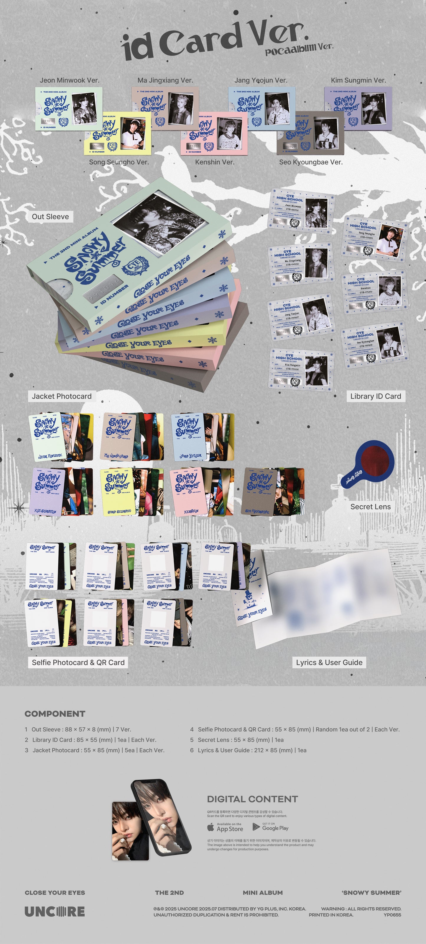 CLOSE YOUR EYES - SNOWY SUMMER [2nd Mini Album] (ID CARD ver.)