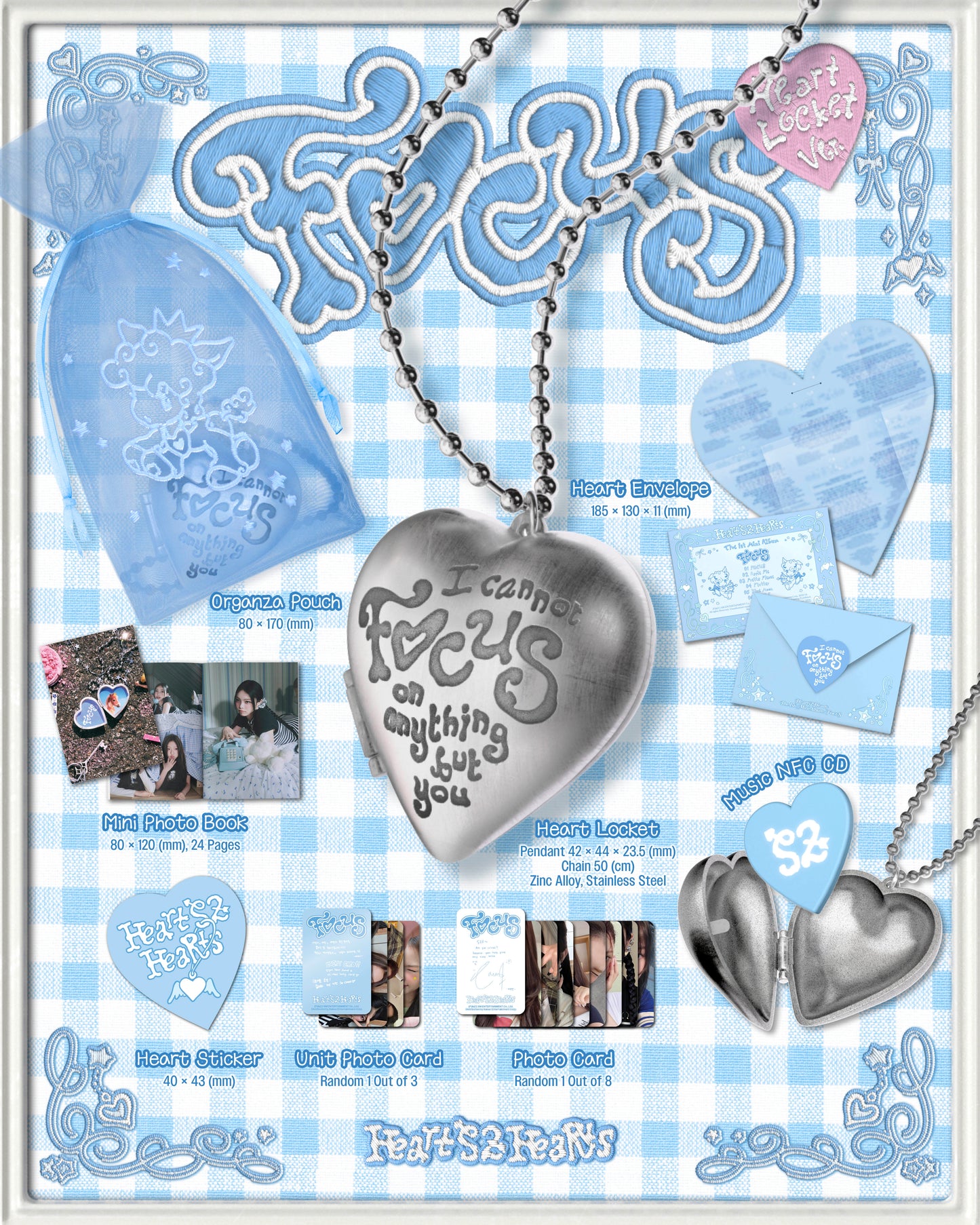 Hearts2Hearts - FOCUS [1st Mini Album] (Heart Locket Ver.) (SMART ALBUM)