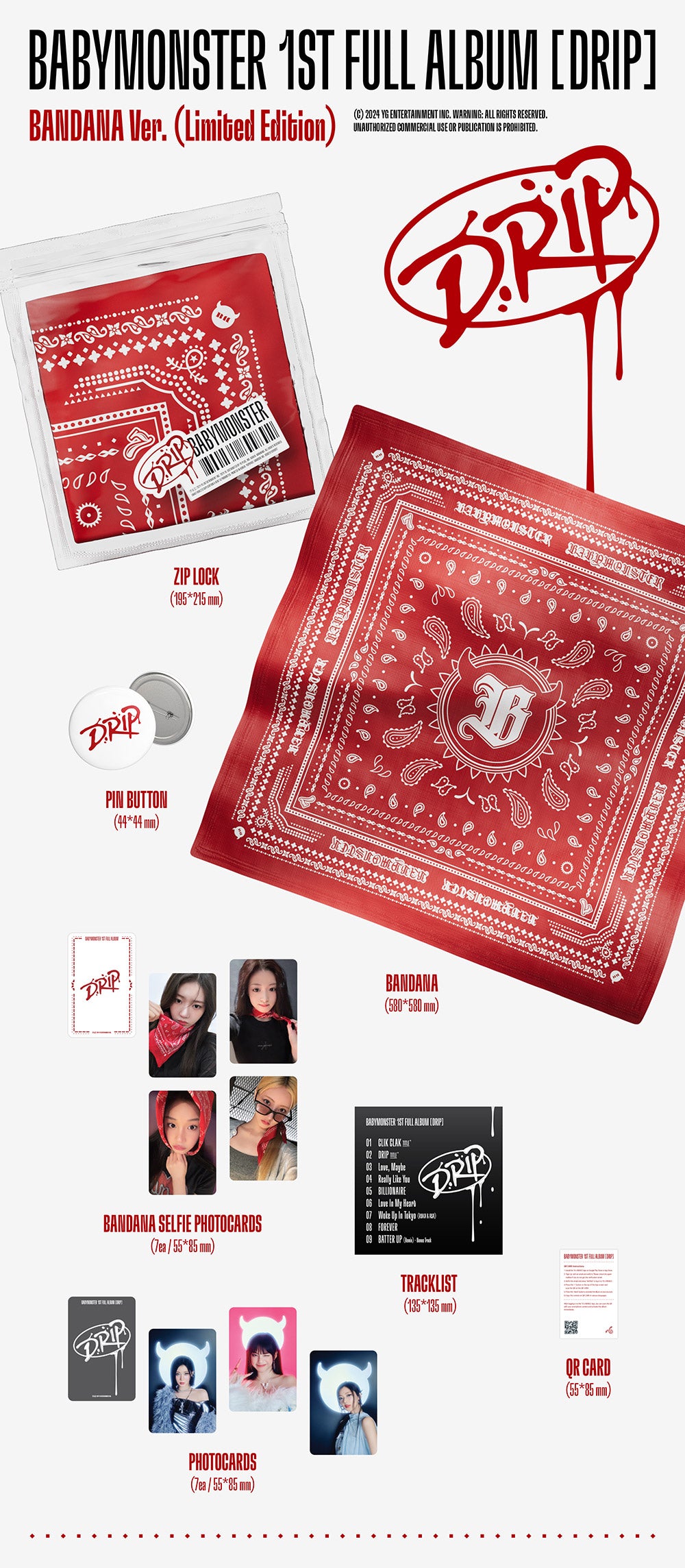 BABYMONSTER - DRIP [1st FULL Album] (BANDANA ver.) (LIMITED EDITION)